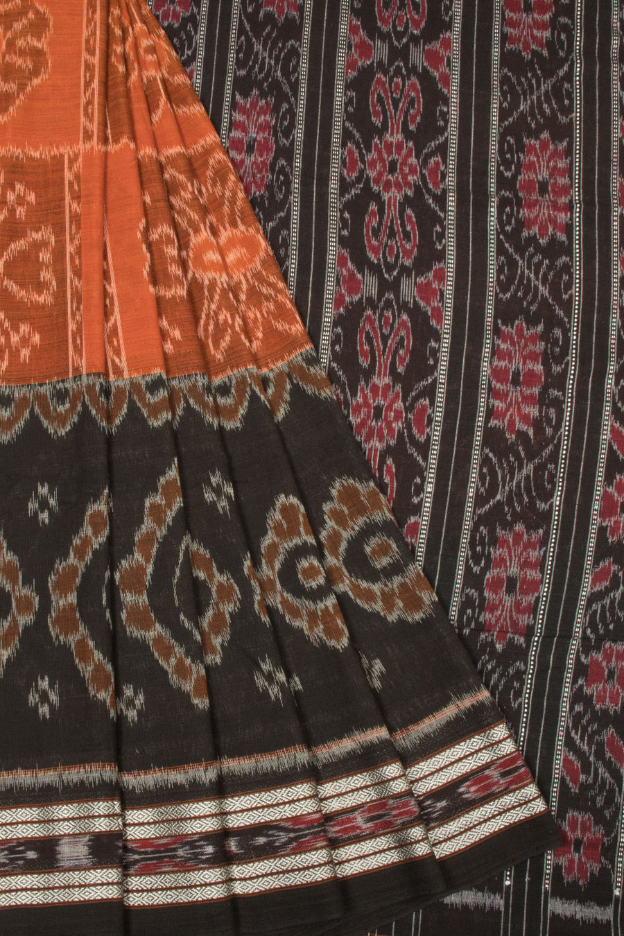 Orange Handloom Odisha Cotton Saree  - Avishya