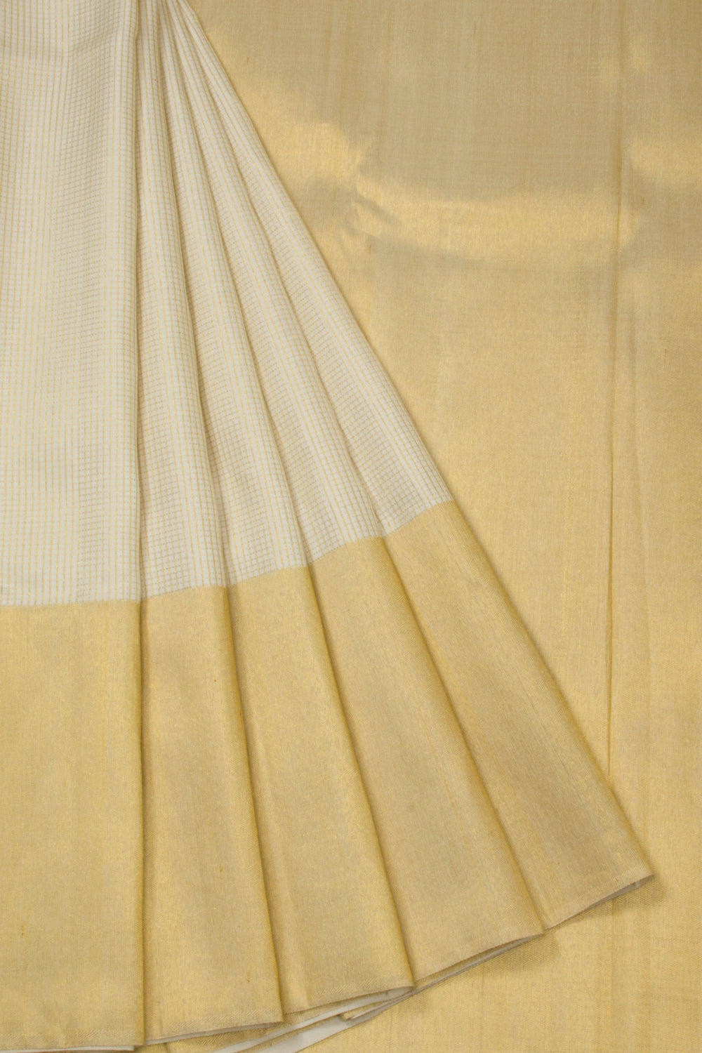 Off White Bridal Handloom Kanjivaram Silk Saree - Avishya