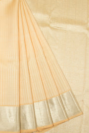 Peach Orange Handloom Kanjivaram Silk Saree - Avishya