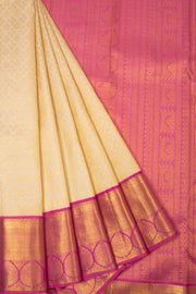 Cream Handloom Kanjivaram Silk Saree - Avishya