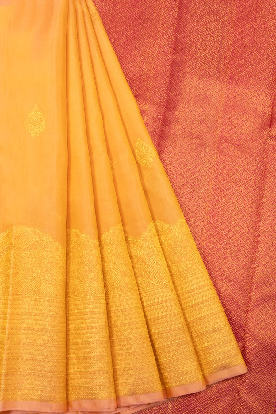 Yellow Handloom Kanjivaram Silk Saree  - Avishya