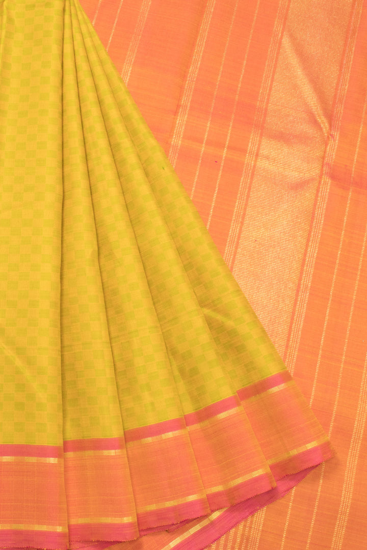 Yellow Handloom Kanjivaram Silk Saree 10066683