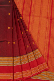 Maroon Handloom Kanchi Silk Cotton Saree - Avishya