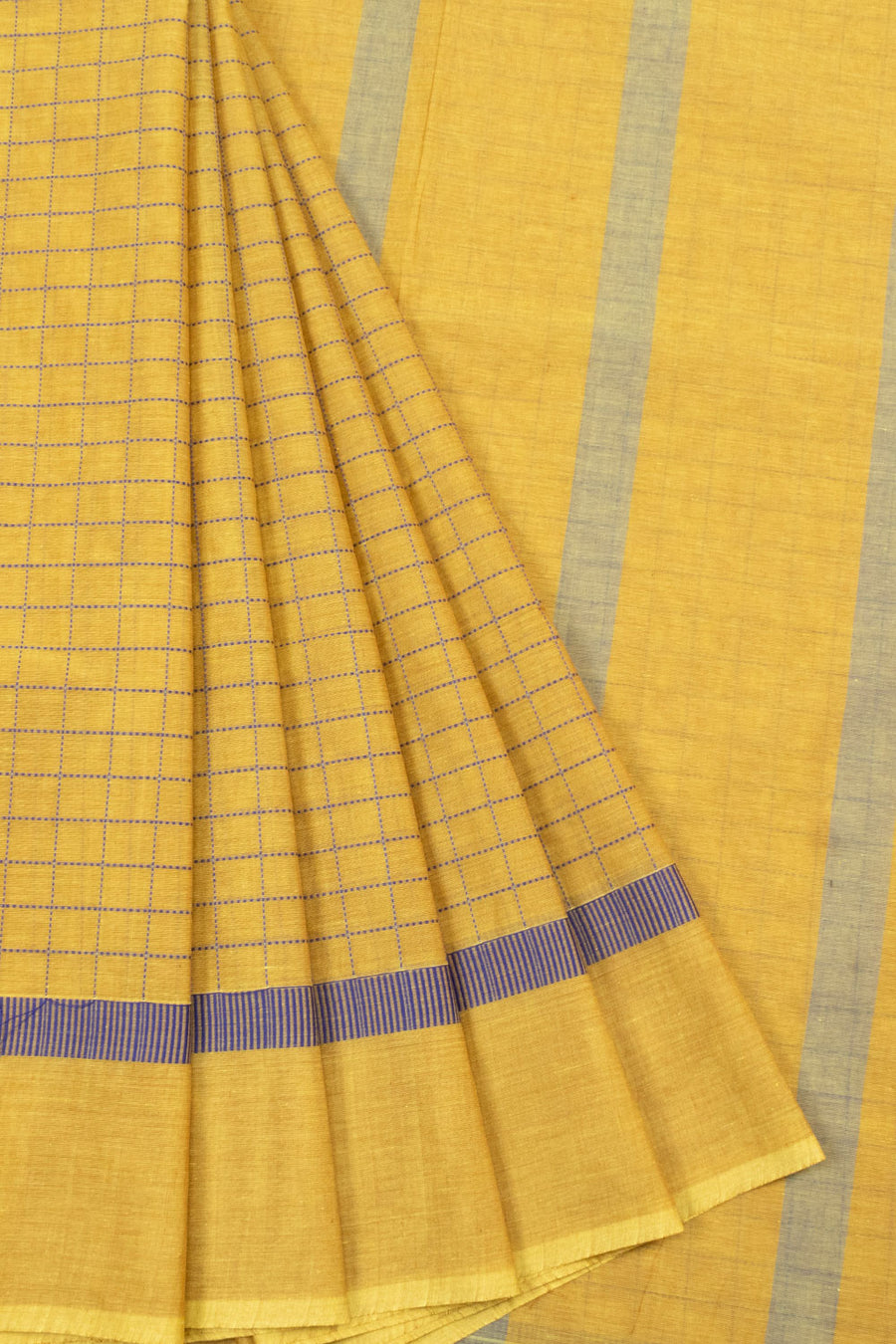 Butter Yellow Handwoven Kanchi Cotton Saree- Avishya