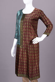 Maroon Handcrafted Bagh Printed Modal Silk Kurta - Avishya