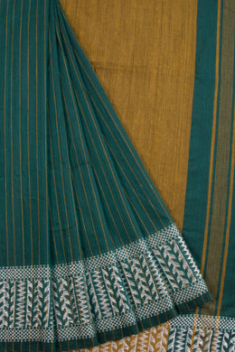 Green Shantipur Tant Bengal Cotton Saree 10068801 - Avishya