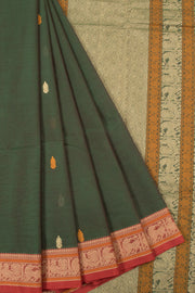 Green Handwoven Kanchi Cotton Saree - Avishya