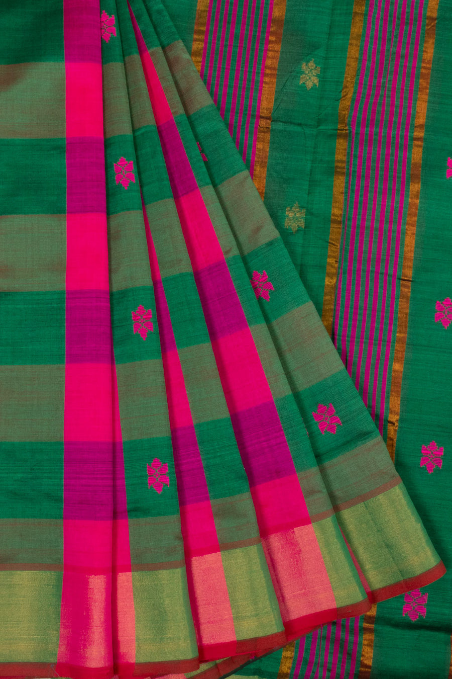 Multicolour Handloom Kanchi Silk Cotton Saree-Avishya