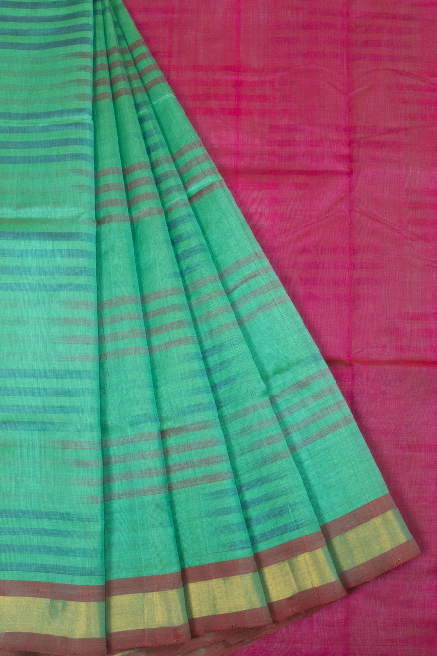 Artic Blue Handloom Kanchi Silk Cotton Saree-Avishya