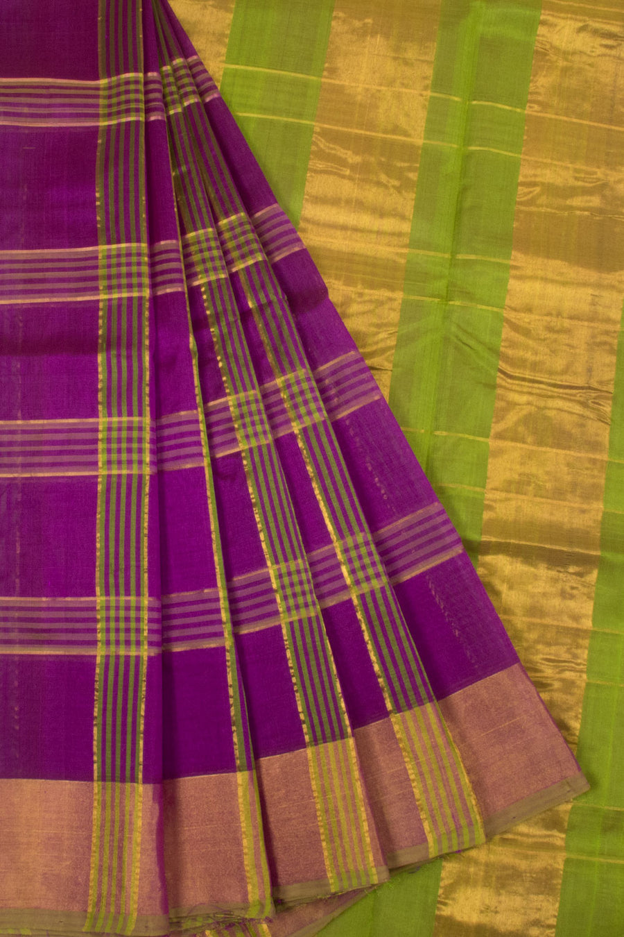 Purple Handloom Kanchi Silk Cotton Saree -Avishya