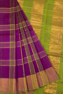 Purple Handloom Kanchi Silk Cotton Saree -Avishya