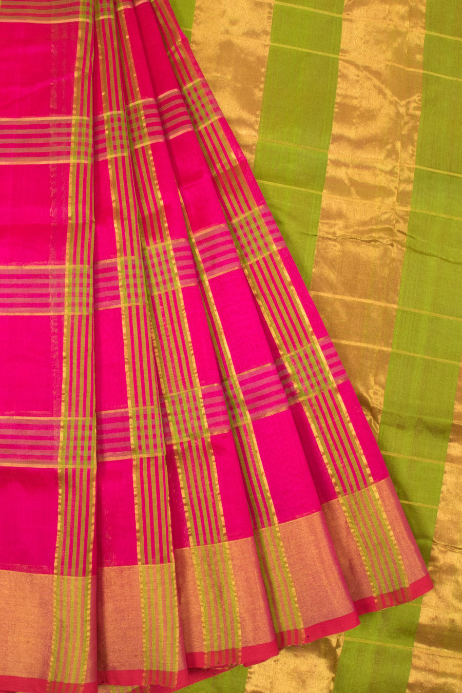 Pink Handloom Kanchi Silk Cotton Saree -Avishya