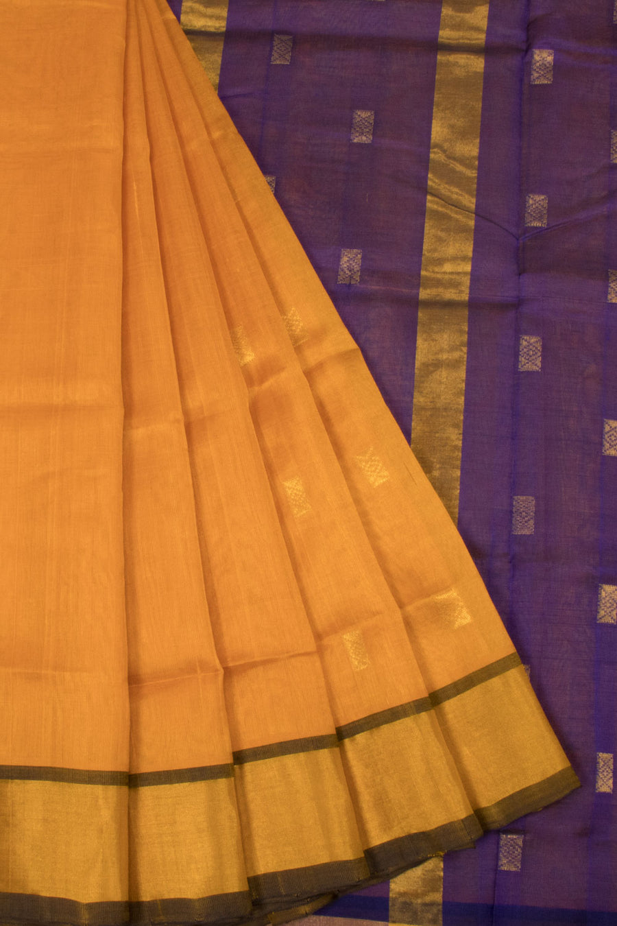 Fenugreek Yellow  Handloom Kanchi Silk Cotton Saree-Avishya