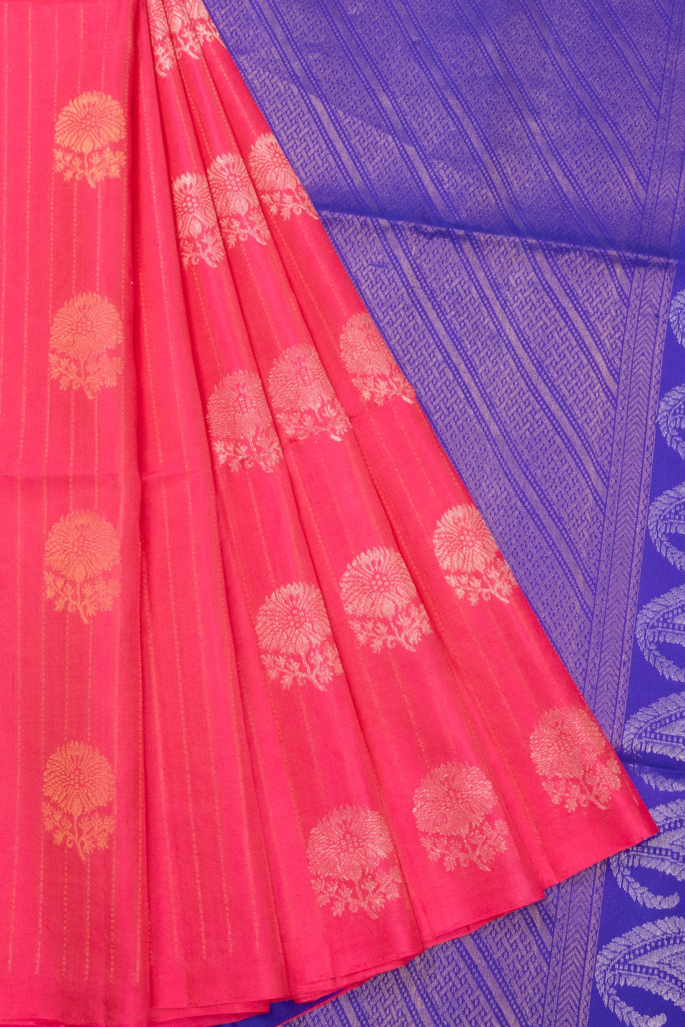 Coral Pink Handloom Kanjivaram Soft Silk Saree - Avishya