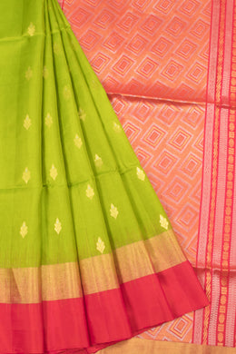 Green Handloom Kanjivaram Soft Silk Saree - Avishya