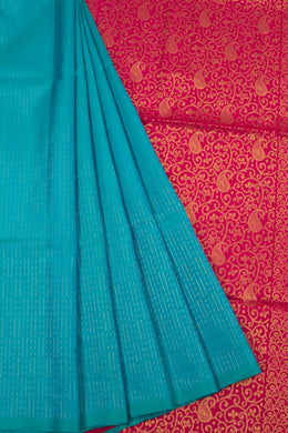 Blue Handloom Kanjivaram Soft Silk Saree  - Avishya