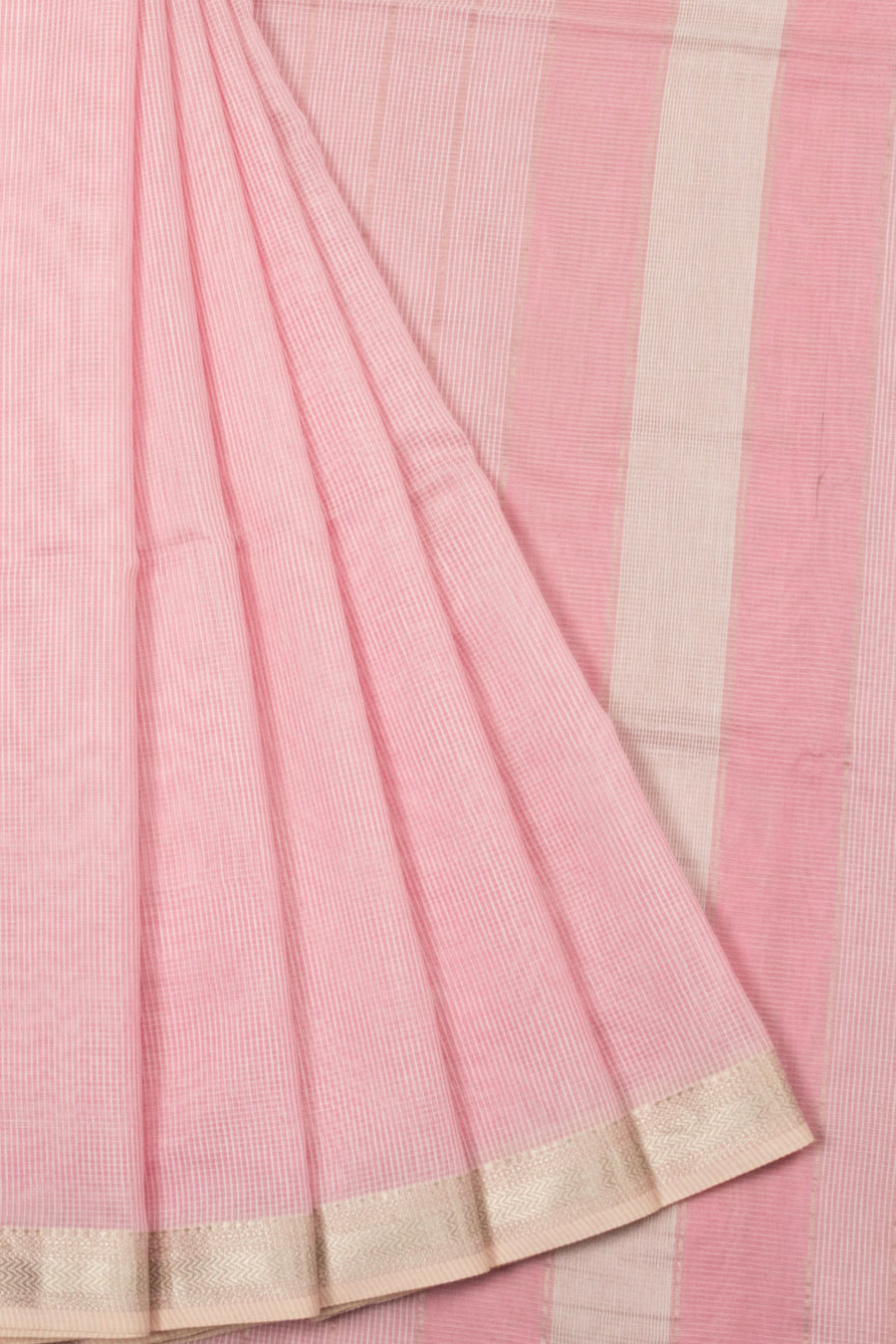 Pink Handloom Maheshwari Silk Cotton Saree - Avishya 