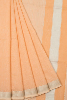 Peach Handloom Maheswari Silk Cotton Saree - Avishya