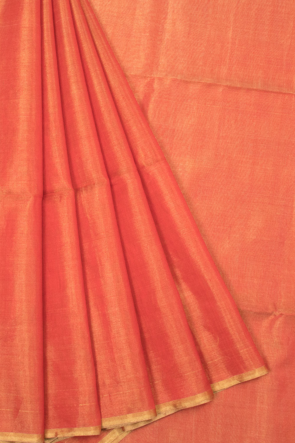 Orange Handloom Maheshwari Silk Cotton Saree - Avishya 