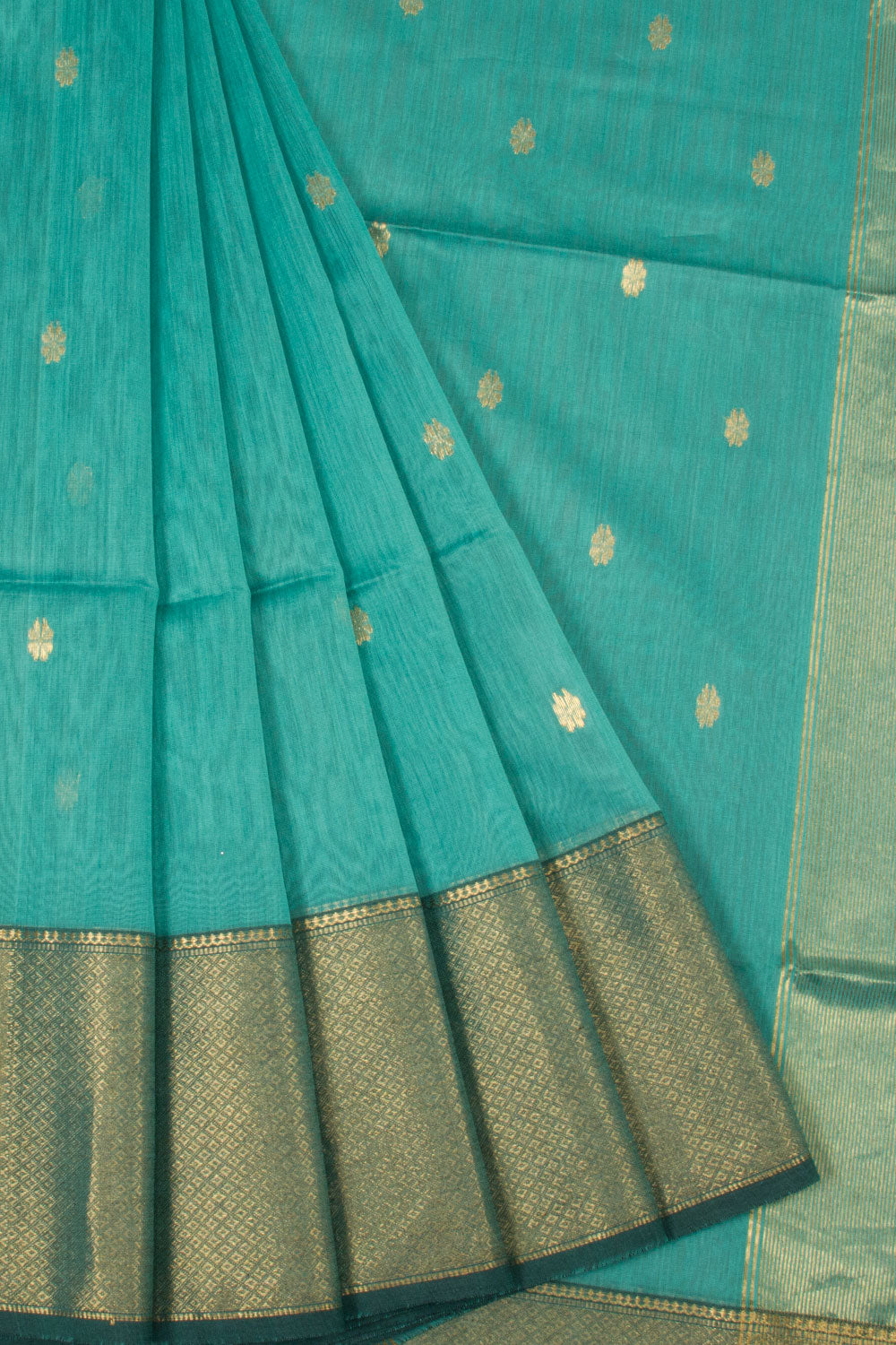 Blue Handloom Maheshwari Silk Cotton Saree  - Avishya