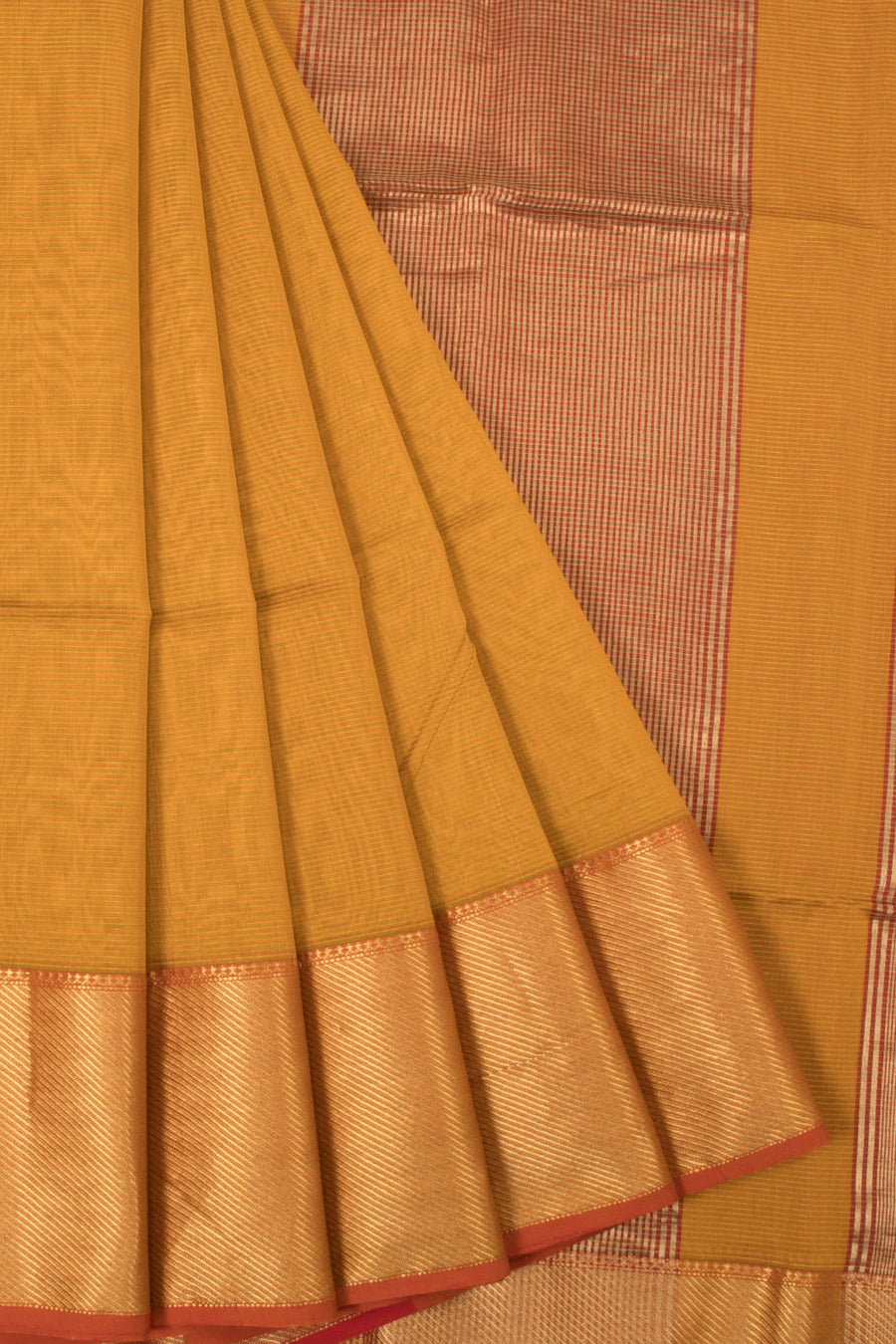 Yellow Handloom Maheswari Silk Cotton Saree  - Avishya
