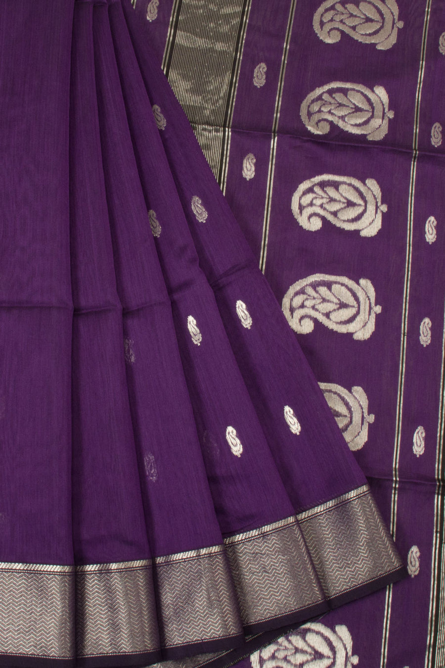 Purple Handloom Maheshwari Silk Cotton Saree  - Avishya