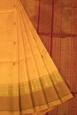 Yellow Handloom Kanchi Silk Cotton Saree - Avishya
