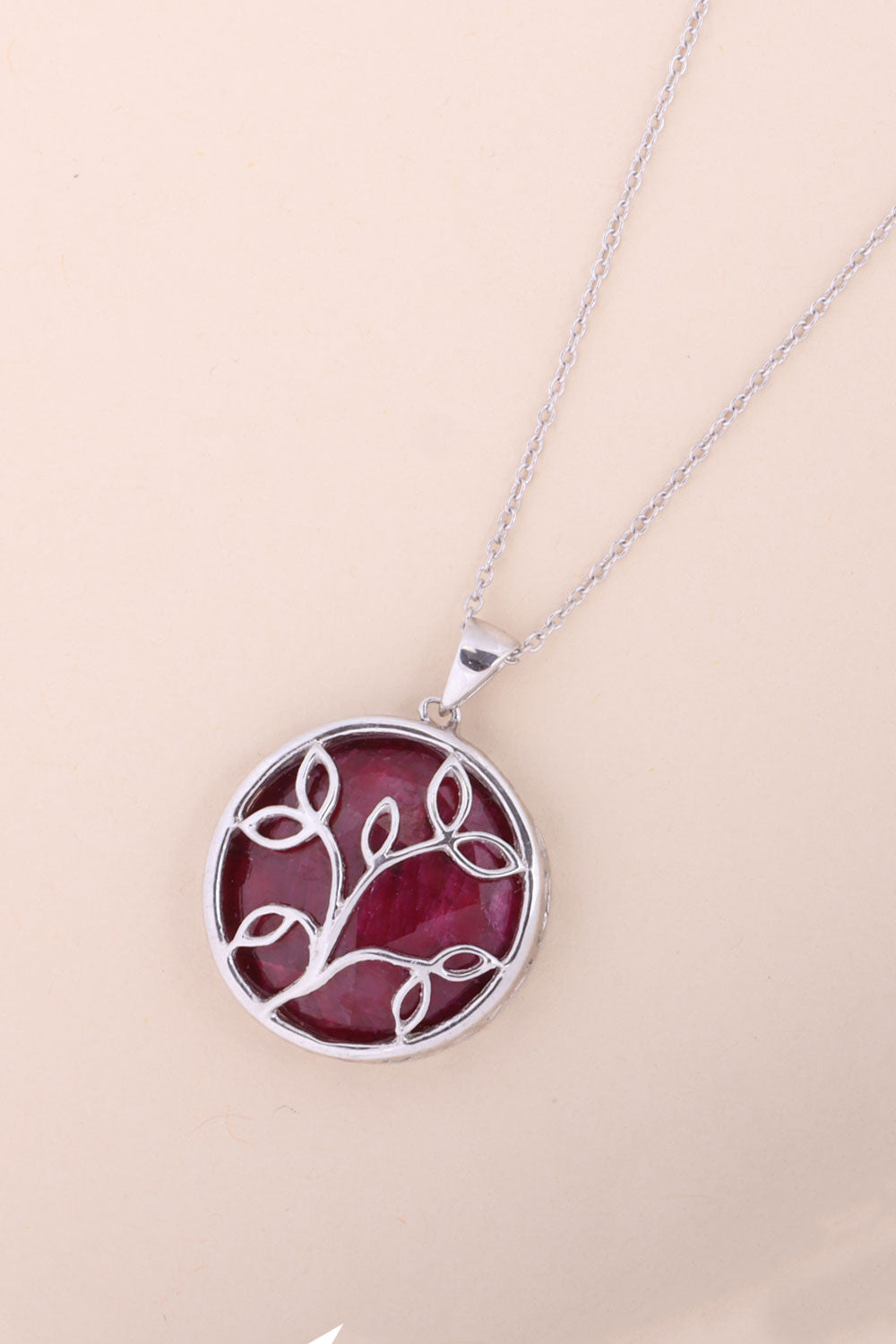 Ruby Sterling Silver Necklace Pendant 10067155