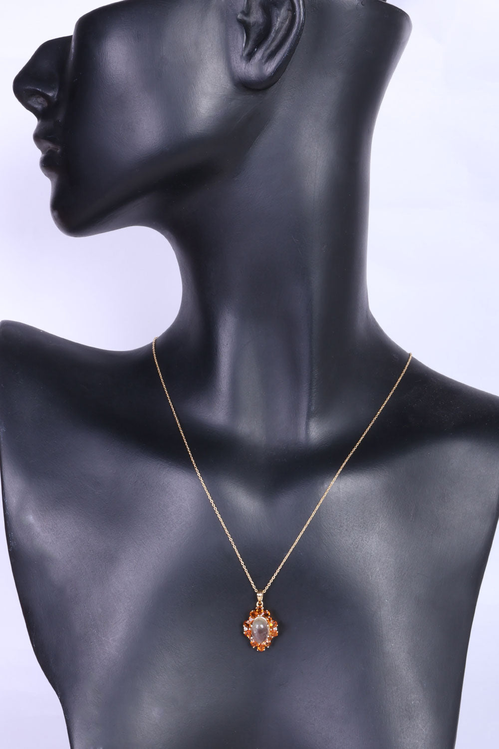 Ethiopian And Madeira Citrine Sterling Silver Necklace Pendant Chain - Avishya