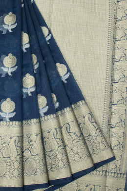 Blue Banarasi Organza Saree - Avishya