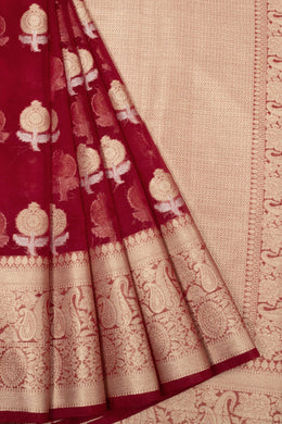 Red Banarasi Organza Saree - Avishya