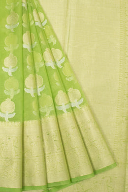 Green Banarasi Organza Saree - Avishya