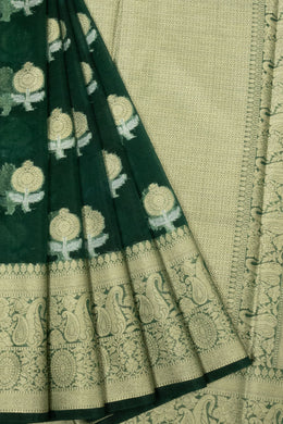 Green Banarasi Organza Saree - Avishya