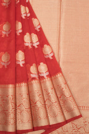 Red Banarasi Organza Saree - Avishya