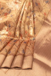 Golden Beige Tissue Organza Saree - Avishya