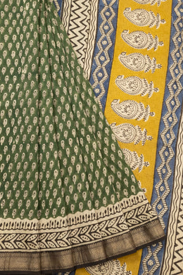 Green Anokhi Hand Block Printed Saree 10067344