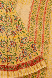 Yellow Anokhi Hand Block Printed Saree - Avishya