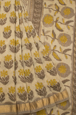 Beige Anokhi Hand Block Printed Saree - Avishya