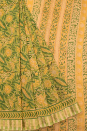 Yellow Anokhi Hand Block Printed Saree - Avishya