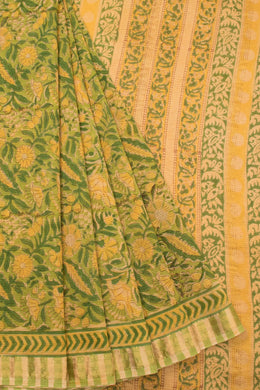 Yellow Anokhi Hand Block Printed Saree - Avishya