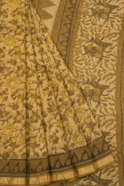 Brown Vanaspathi Hand block Printed Kota Cotton saree - Avishya