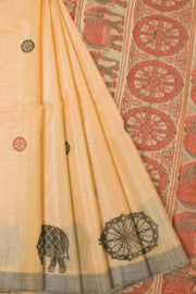 Peach Handloom Kosa silk saree - Avishya