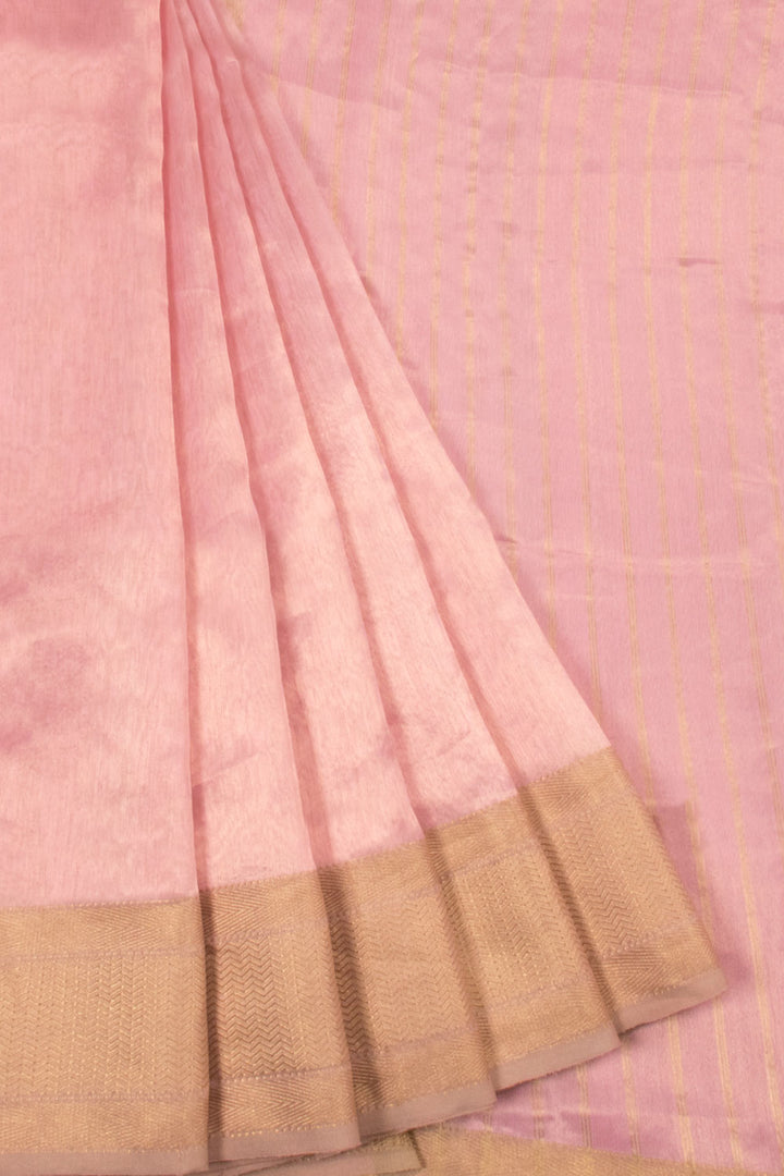 Pink Handloom Maheshwari Tissue Silk Saree 10067498