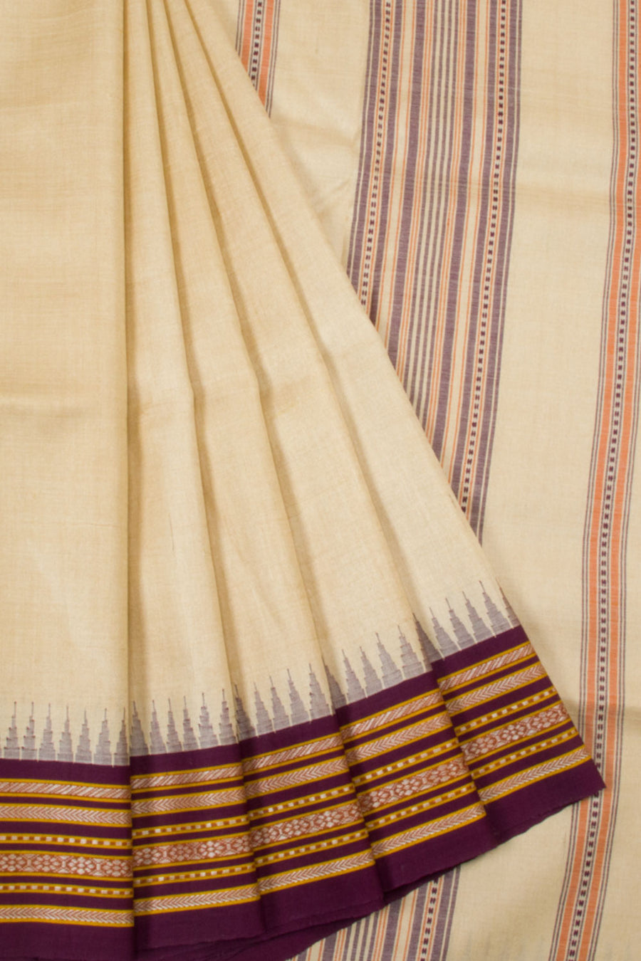 Green - Vidarbha Handloom Checks Tussar Silk Fabric 03