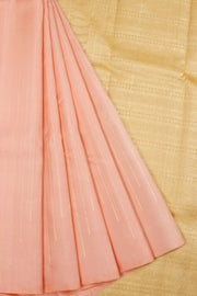 Peach Handloom Kanjivaram silk saree  - Avishya