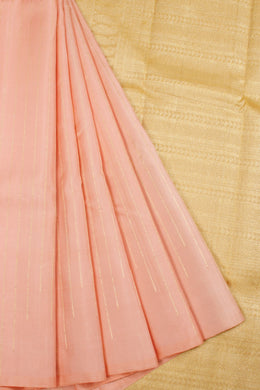 Peach Handloom Kanjivaram silk saree  - Avishya