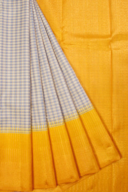 Cream Handloom Bridal Kanjivaram silk saree  - Avishya