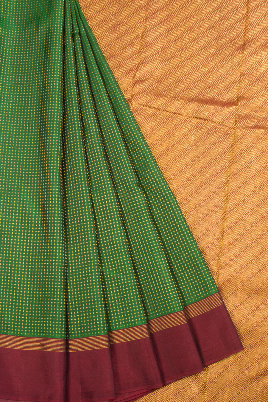 Green Handloom Kanjivaram silk saree - Avishya