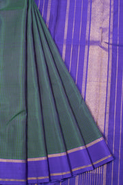 Teal green Handloom Kanjivaram silk saree - Avishya