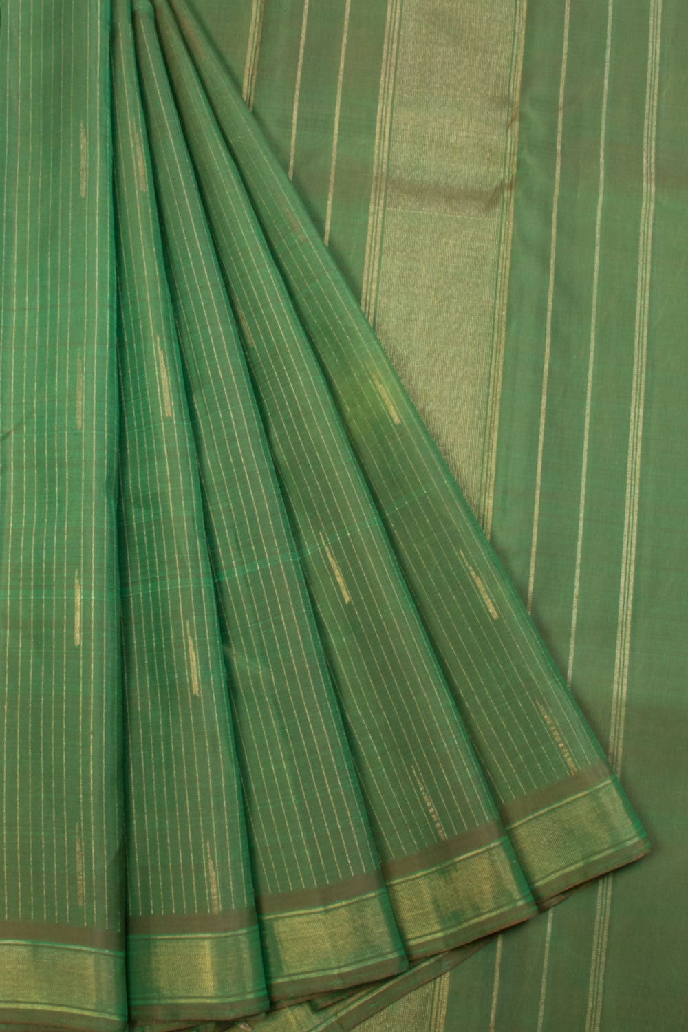 Hunter green Handloom Kanjivaram silk saree  - Avishya